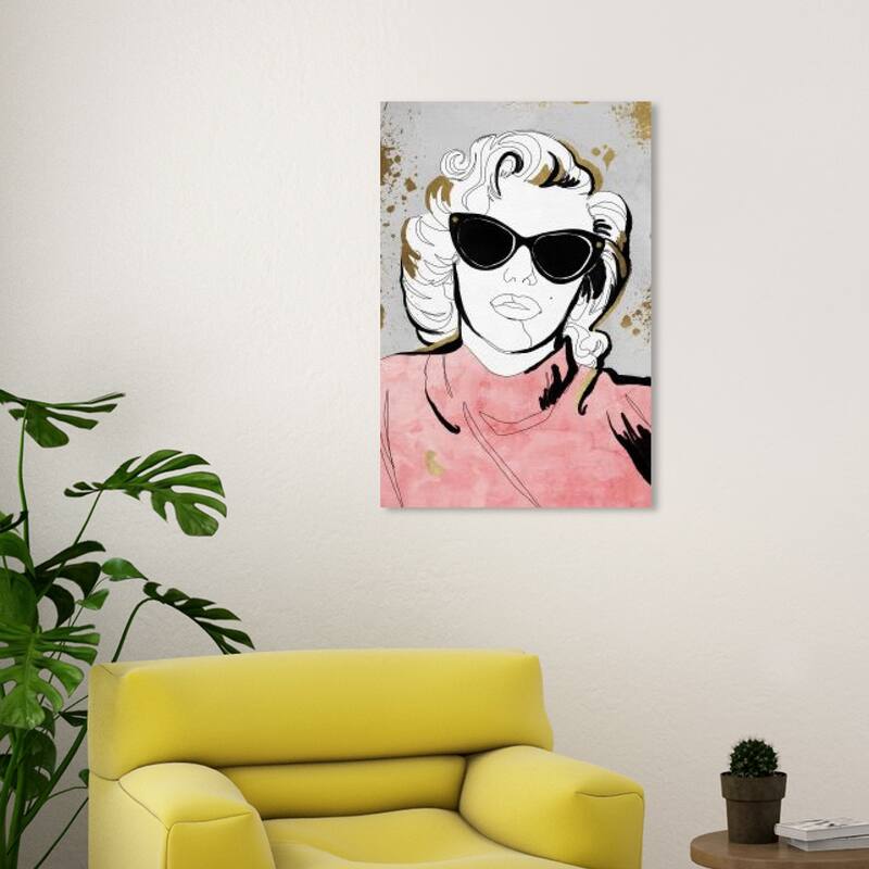 Wynwood Studio Canvas Fashion and Glam Contour Idol Pink and Pastel Pink Glam Wall Art Canvas Print - 30 x 20