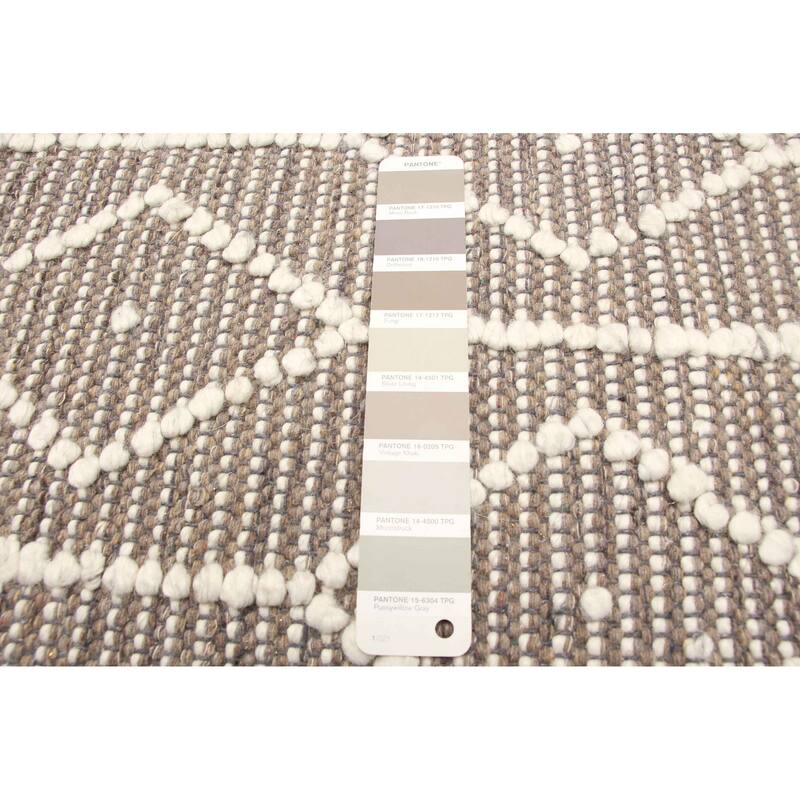 ECARPETGALLERY Braid weave Sienna Brown Wool Rug - 6'0 x 9'4