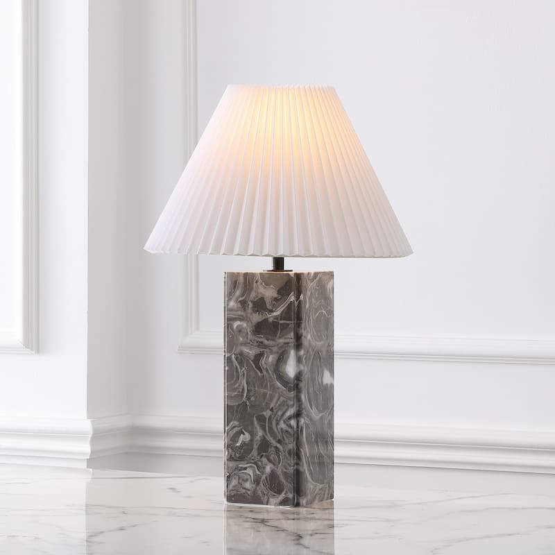 SAFAVIEH Couture Mackenzie Square Marble Table Lamp - 16"W x 16"D x 25"H