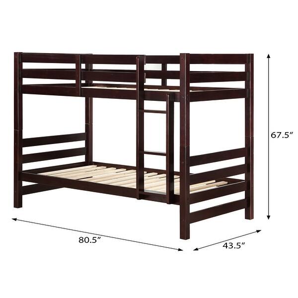 dimension image slide 1 of 2, Valais Twin/Twin Bunk Bed with Front Ladder