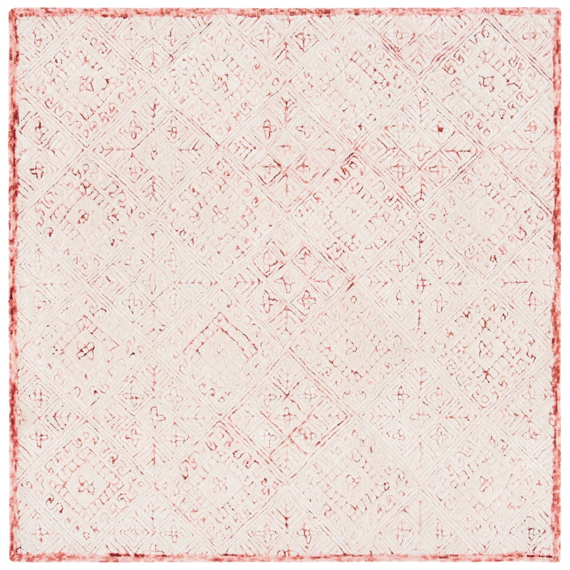 SAFAVIEH Handmade Glamour Klarita Wool Rug - 6' Square - Pink/Ivory