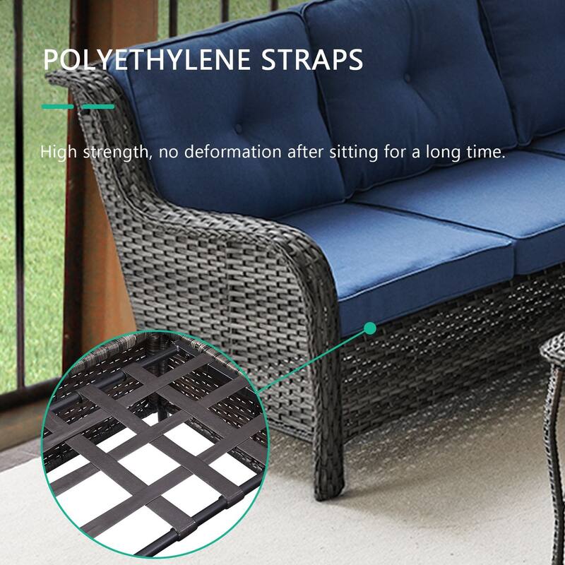 Gymojoy Wicker Outdoor Patio Furniture Sets with Fire Pit Table