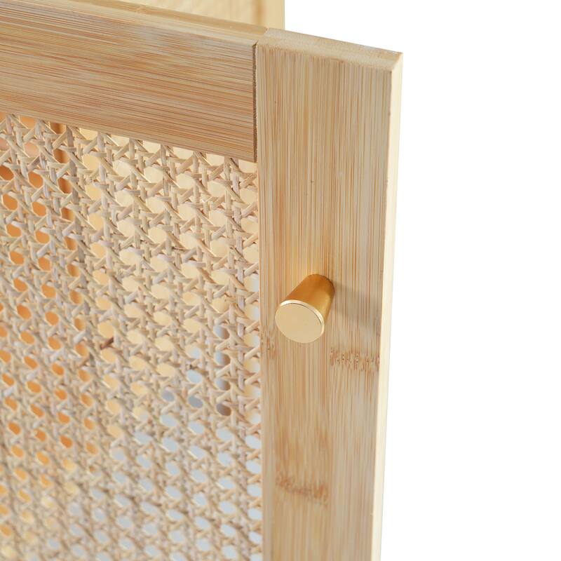 Bathroom Vanity with Handwoven Rattan Doors and Soft Close Mechanisms