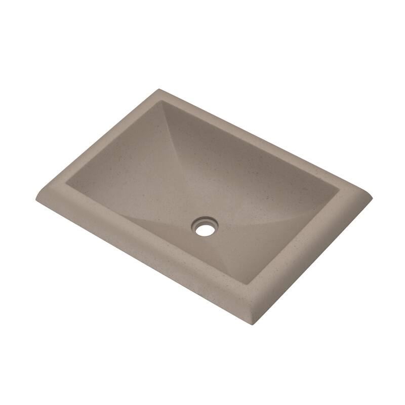 Montecito NativeStone and Concrete Drop-in Bathroom Sink - 21.5" x 15.5" x 5.25" - Earth