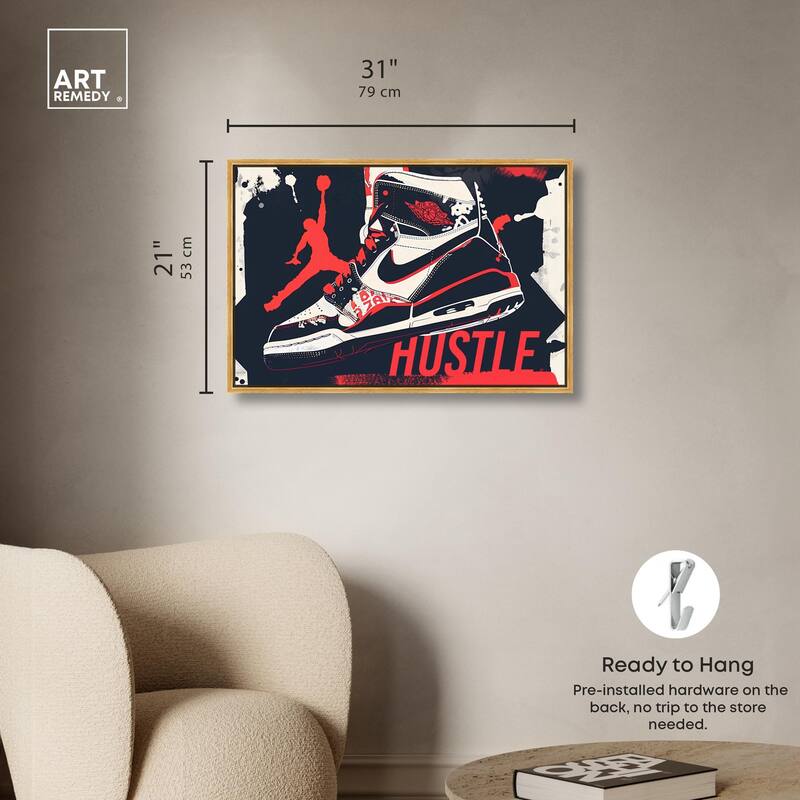 Navy Red Hustle Sneaker Canvas by Art Remedy