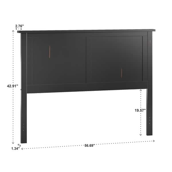 dimension image slide 0 of 2, Mercer Mission Transitional Black Panel Headboard by iNSPIRE Q Classic