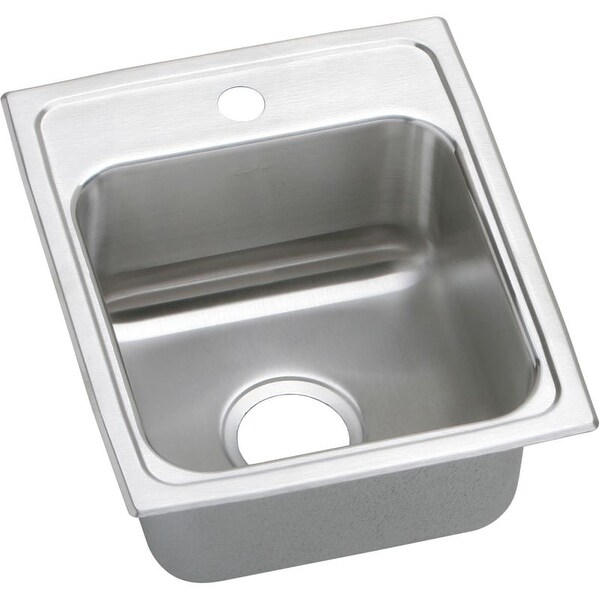 Elkay Lustertone Classic 13-In Stainless Steel 18 Gauge Single-Bowl Drop-In ADA Sink - Single hole. Opens flyout.