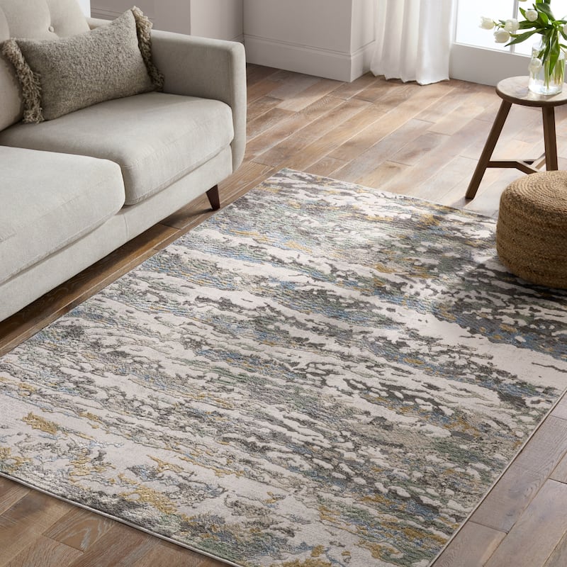 Etosha Abstract Blue/Gray Runner Rug