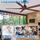 preview thumbnail 88 of 157, YUHAO SylvanAir Modern 52 in. Flush Mount Outdoor/Indoor Ceiling Fan with 3 Solid Wood Blades and DC Reversible Motor