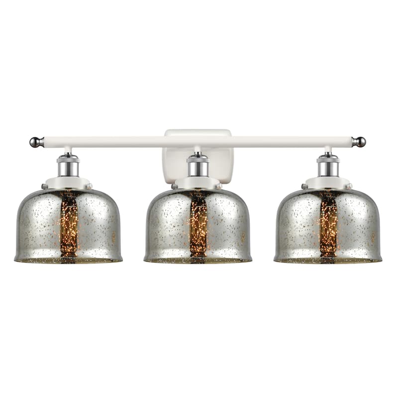 Innovations Lighting 916-3W-13-28 Bell Vanity Bell 3 Light 28" Wide - White and Polished Chrome / Silver Plated Mercury