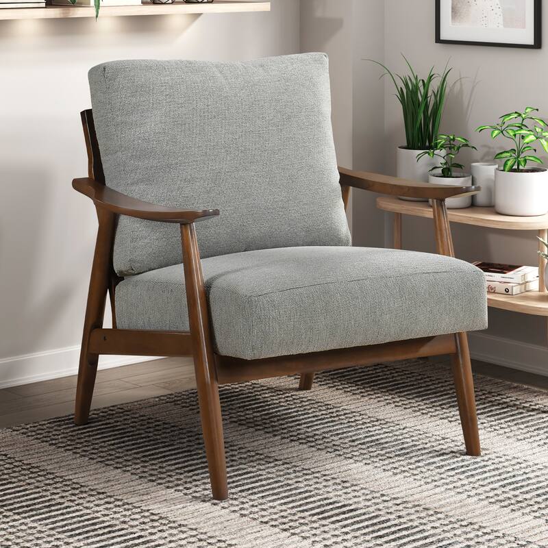 Oliver 31" Textured Accent Chair - Solid Wood Frame, Reversible Back