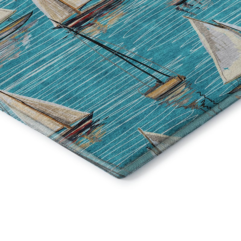 Premium Washable Super Soft Sailboat Marina Mayfield Rug