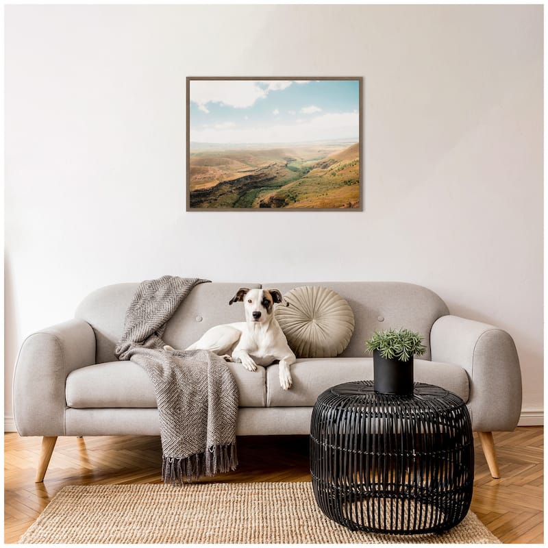 Kate and Laurel Sylvie Rolling Hills and Open Pastures Framed Canvas by Alicia Abla