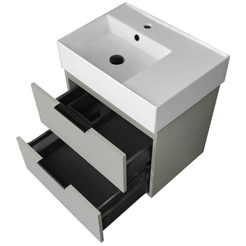 Nameeks Derin-2417-W Derin 24" Wall Mounted Single Basin Vanity Set