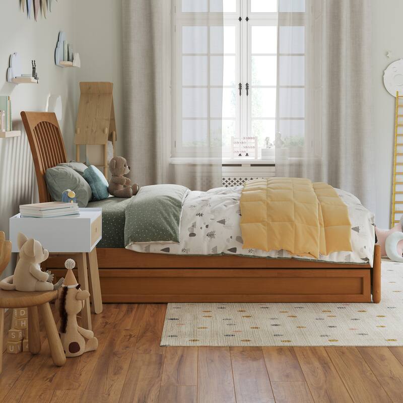 Roslyn Platform Bed with Panel Footboard and Twin Trundle