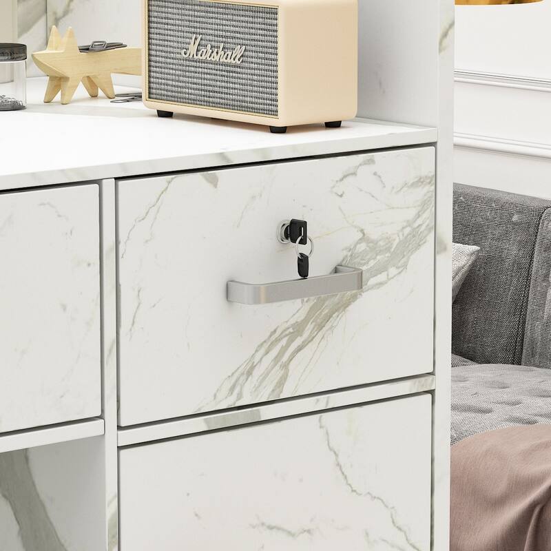 47.2" Reception Desk Counter Lockable Storage Reception Table Working