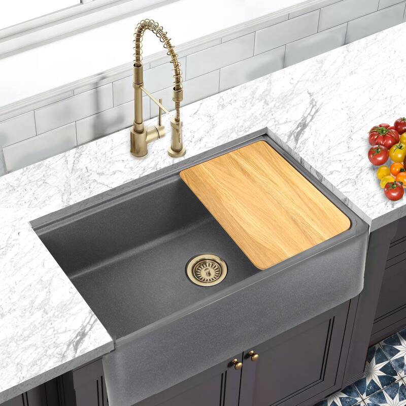 32.75 inch Granite Composite Farmhouse Workstation Sink - 32.75" x 19.75" x 9.75"