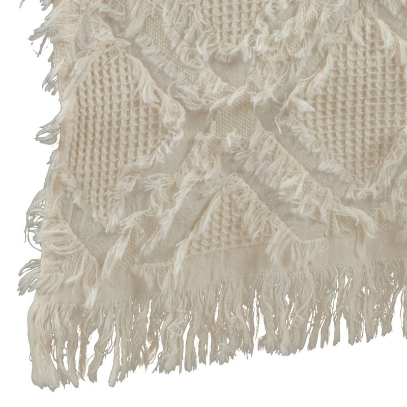 Waffle Weave Table Runner With Fringe Design