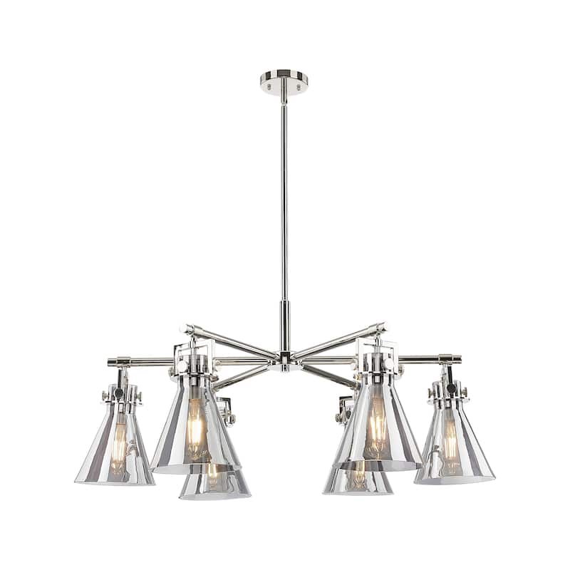 Innovations Lighting Downtown Urban - Newton Cone - 6 Light 26" Stem Hung Chandelier