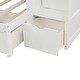 preview thumbnail 10 of 29, Twin Over Full/Twin Bunk Bed with Storage Drawers & Shelves, Wooden Convertible Storage Bed Frame with Guardrails for Bedroom