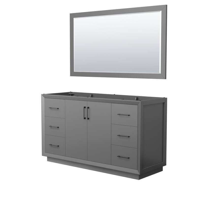 Wyndham Collection WCF414160S-CXSXX-M58 Strada 59" Single Free - Dark Gray / Matte Black Hardware