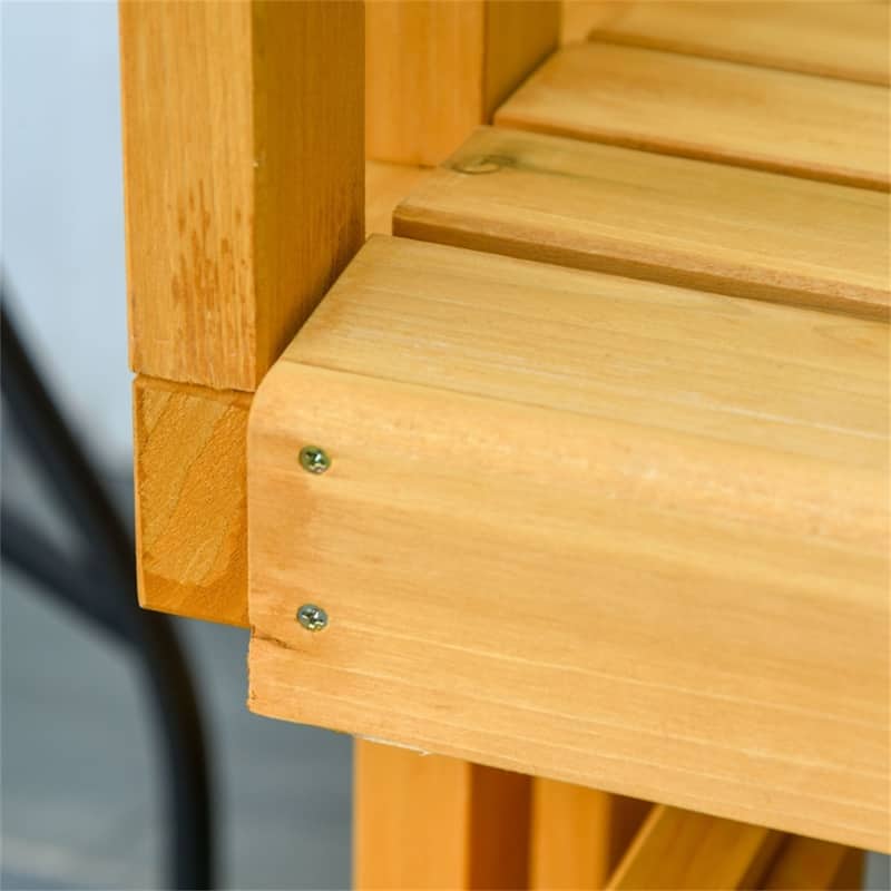 Fir Wood 2-Seater Outdoor Glider Garden Bench Smooth Rocking - 48.75" W x 30" D x 37.5" H