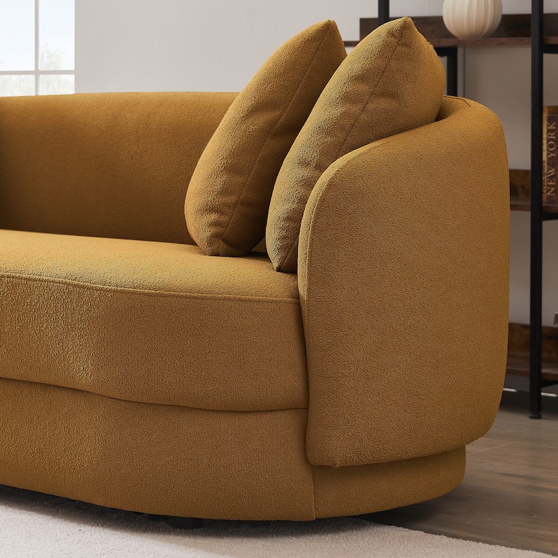 Haas Japandi Style Luxury Modern Boucle Fabric Curved Sofa
