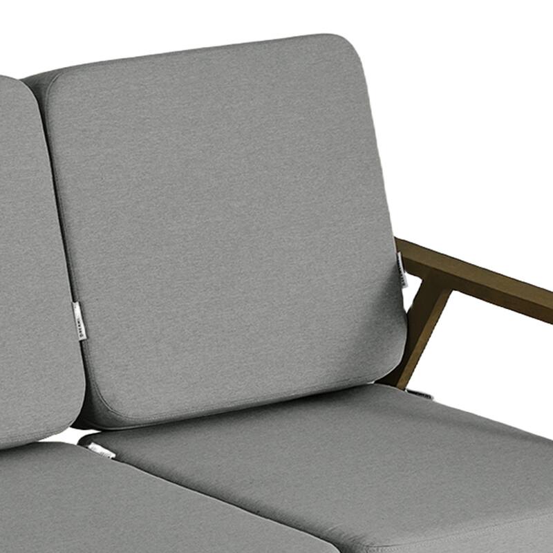 Modern Wood Outdoor Patio Sofa Loveseat with Cushion