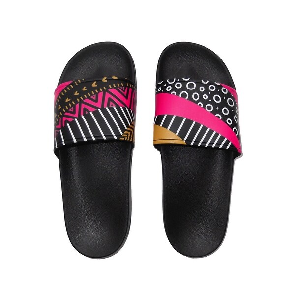 Fun Mismatched slide sandals. Opens flyout.