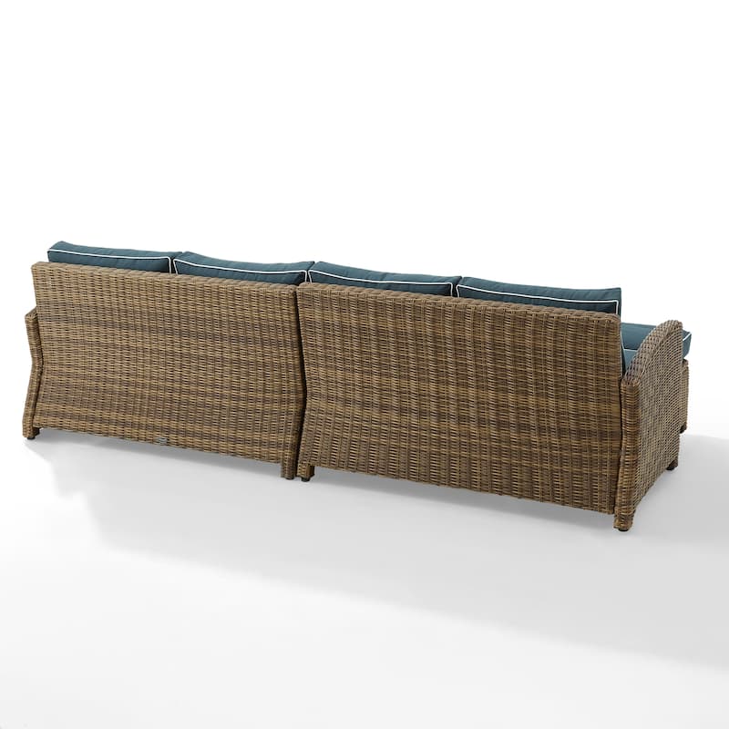 Crosley Bradenton 4Pc Outdoor Wicker Sectional Set - 70.5"d x 105.5"w x 32.5"h