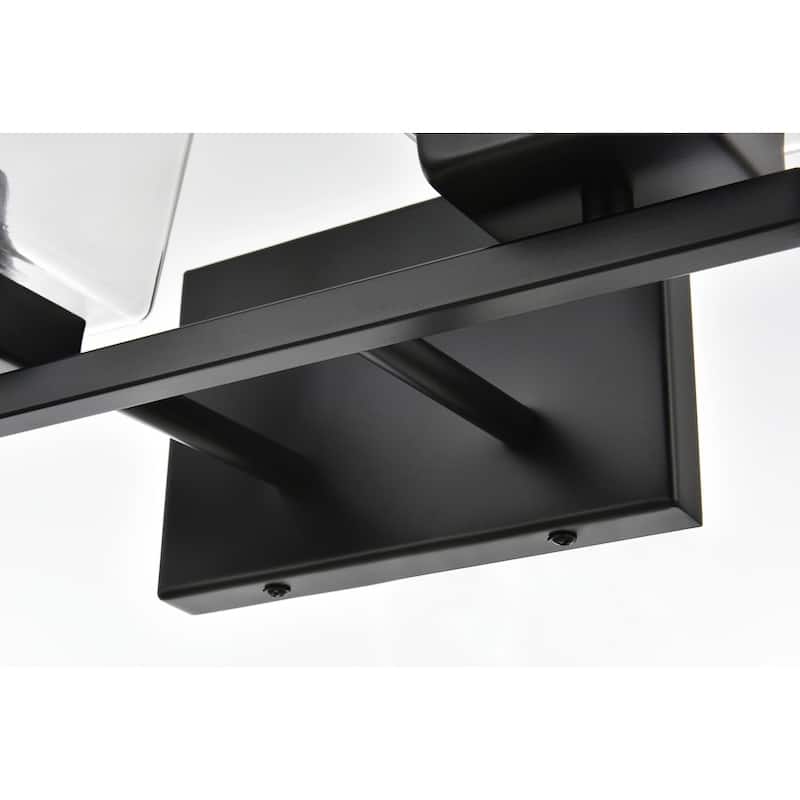 Merlin 1 Light Black and Clear Bath Sconce