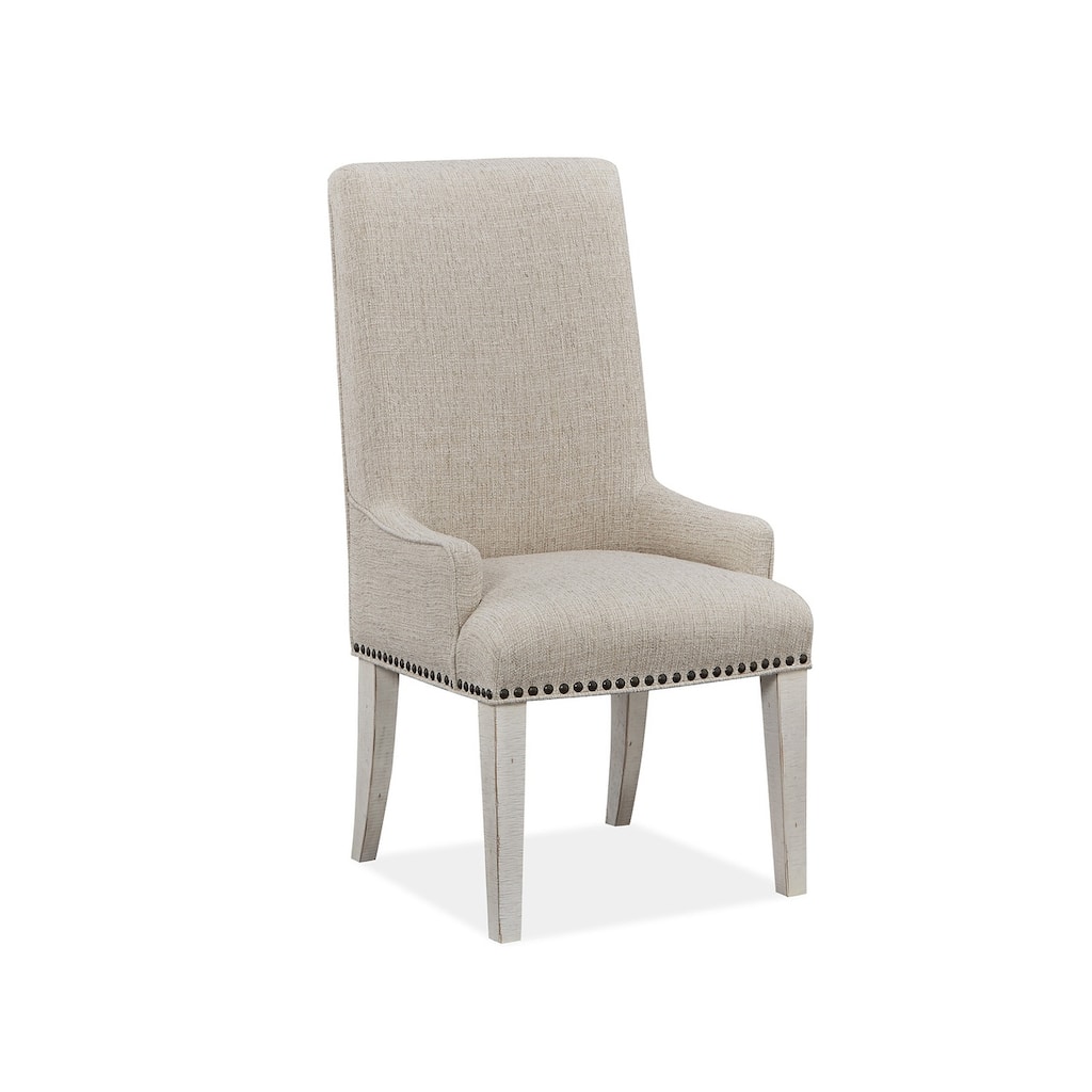 Magnussen Home Bronwyn Alabaster And Toasted Nutmeg Upholstered Host Chair Two Pack - 23''W x 29''D x 45''H