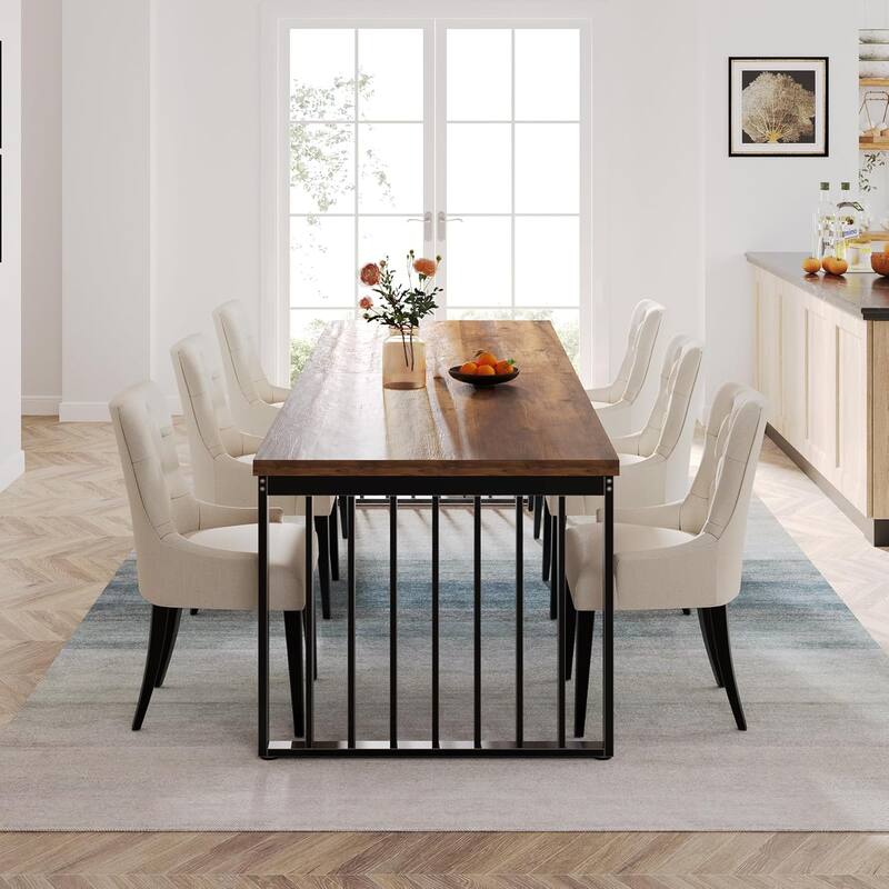 78.74" Industrial Long Rectangle Dining Table, Wood Kitchen Table for Living/Dining Room