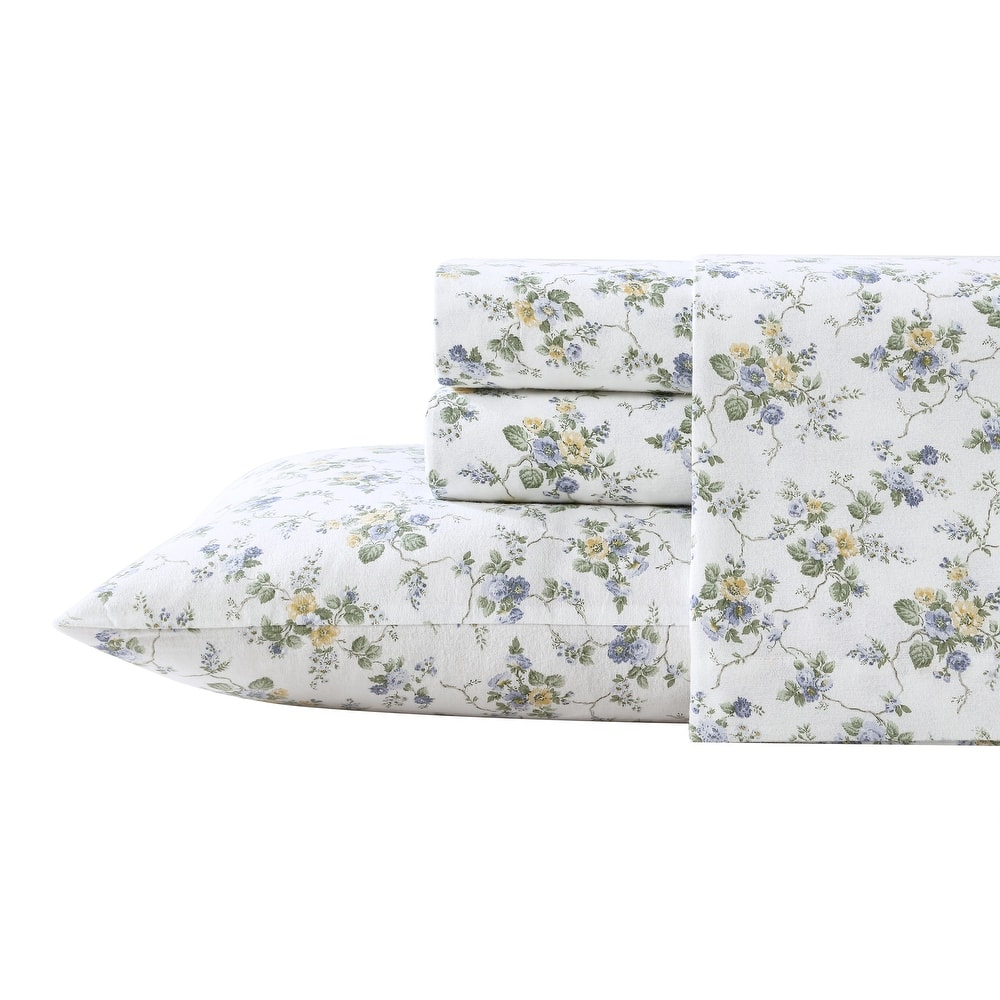 Laura Ashley Printed Cotton Flannel Sheet Set