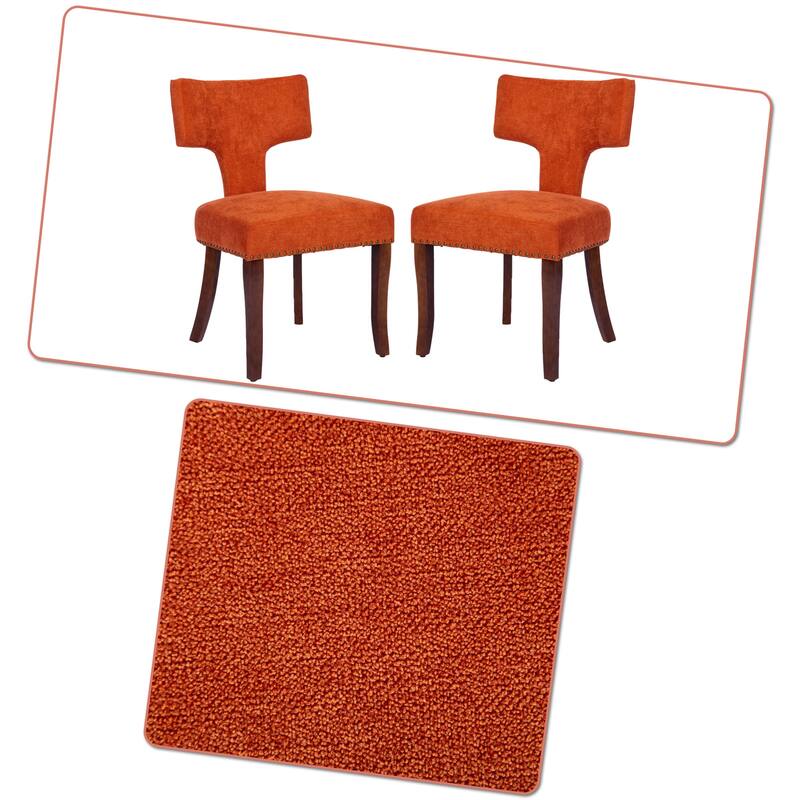 Vintage Set of Two Upholstered Dining Chairs with Adjustable Foot Pads