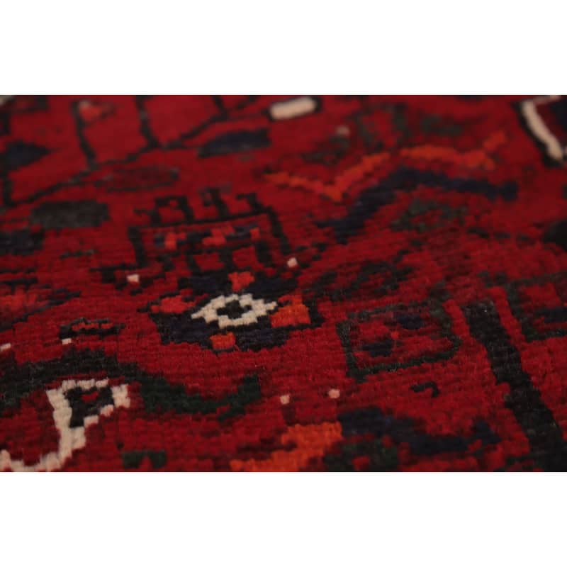 Tribal Geometric Qashqai Persian Vintage Rug Handmade Wool Carpet - 7'7" x 10'9"