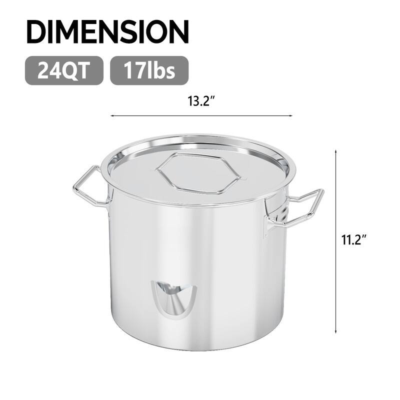 Stainless Steel Steamer Pot With Water Fill Spout, Divider And Rack