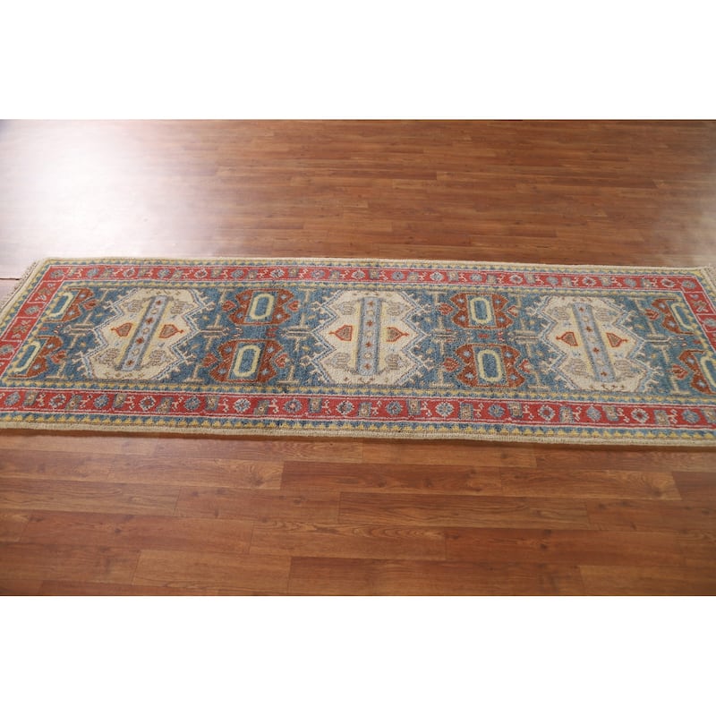 Blue Heriz Serapi Runner Rug Handmade Wool Carpet - 2'6"x 8'0"