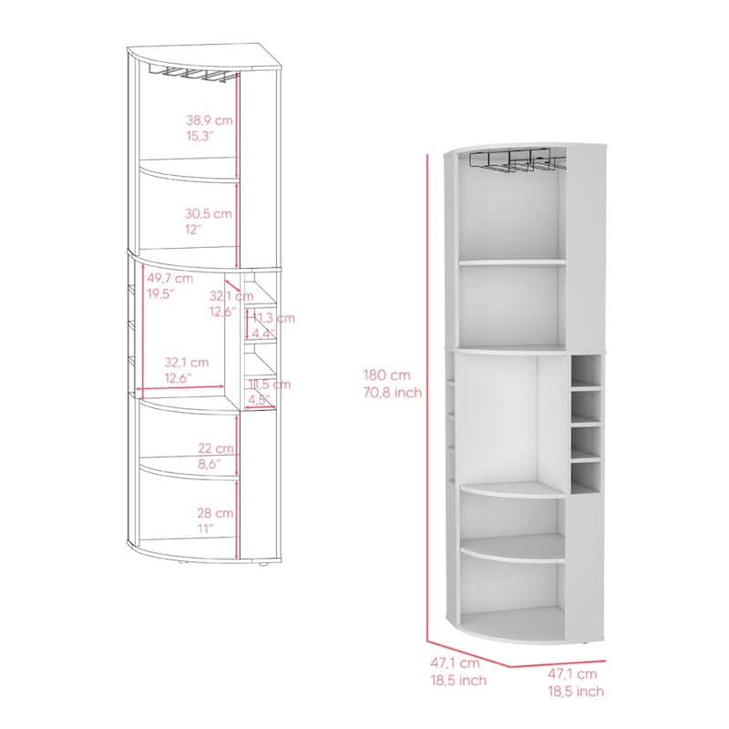 Bar Cabinet for Kitchen, Dining Room,Living Room, White