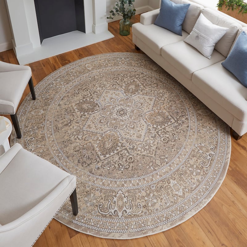 Grand Bazaar Neoma Machine Made Medallion Traditional Area Rug
