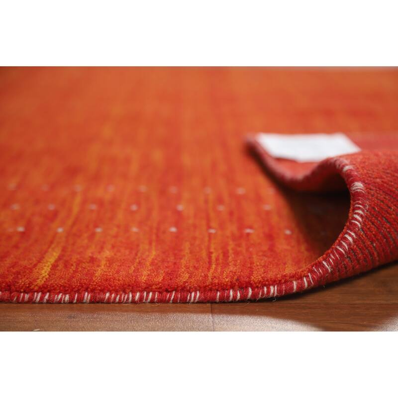 Hand Knotted Oriental 100% Wool Carpet Tribal Tribal Oranges & Rust Gabbeh Area Rug - 8' 0'' X 5' 0''