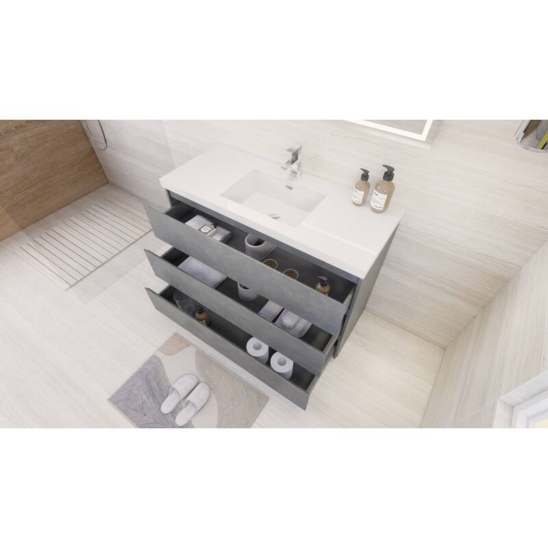 Aron 48'' Freestanding Vanity with Reinforced Acrylic Sink