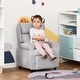preview thumbnail 10 of 16, Qaba Kids Recliner Chair Children Sofa Angle Adjustable Single Lounger Kids Armchair Gaming Chair with Footrest for Ages 3-8 Grey