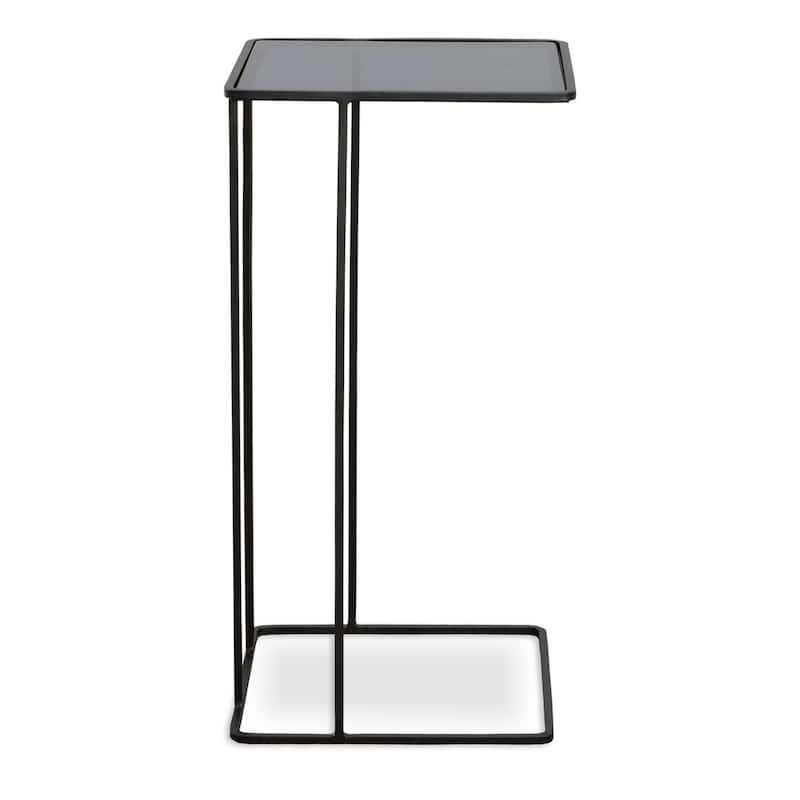 Uttermost 22916 Cadmus 12" Wide Glass Top and Iron Accent Table