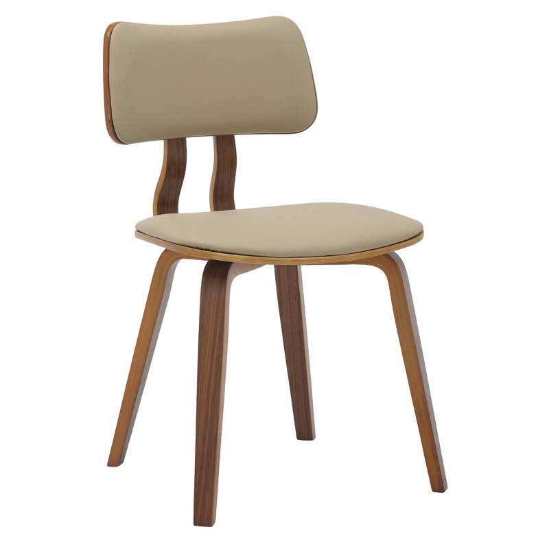 5-Piece Dining Set with 47-Inch Round Ash Wood Dining Table and 4 Leather Accent Side Chairs
