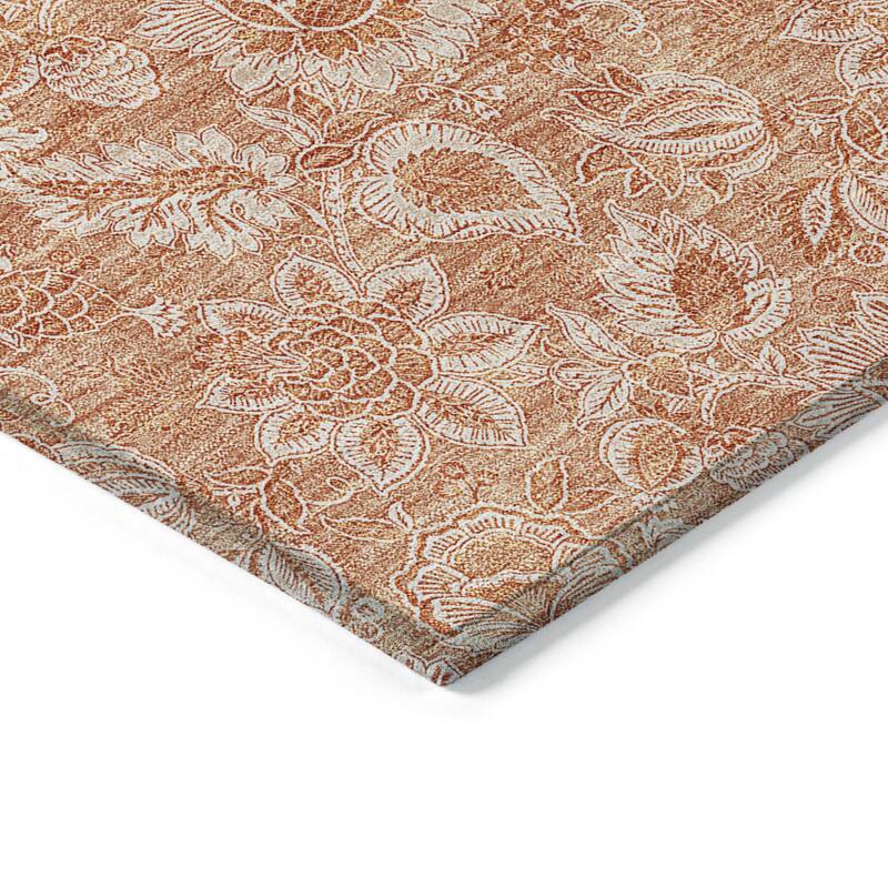 HomeRoots Floral Transitional Rectangle Outdoor Rug