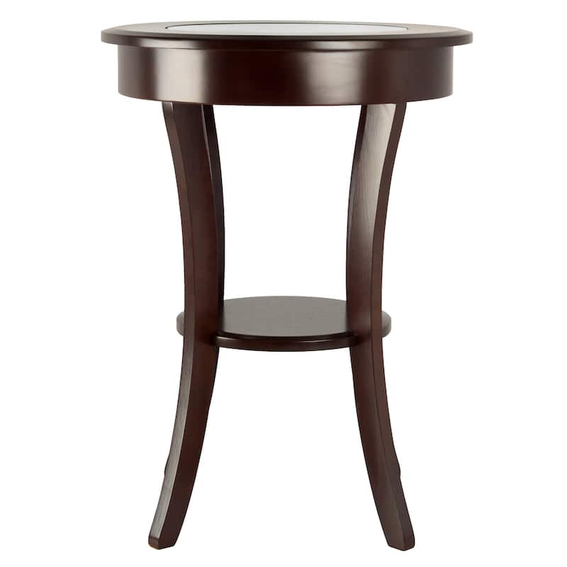 Cassie Round Accent Table, Cappuccino - 20"W x 20"D x 27"H