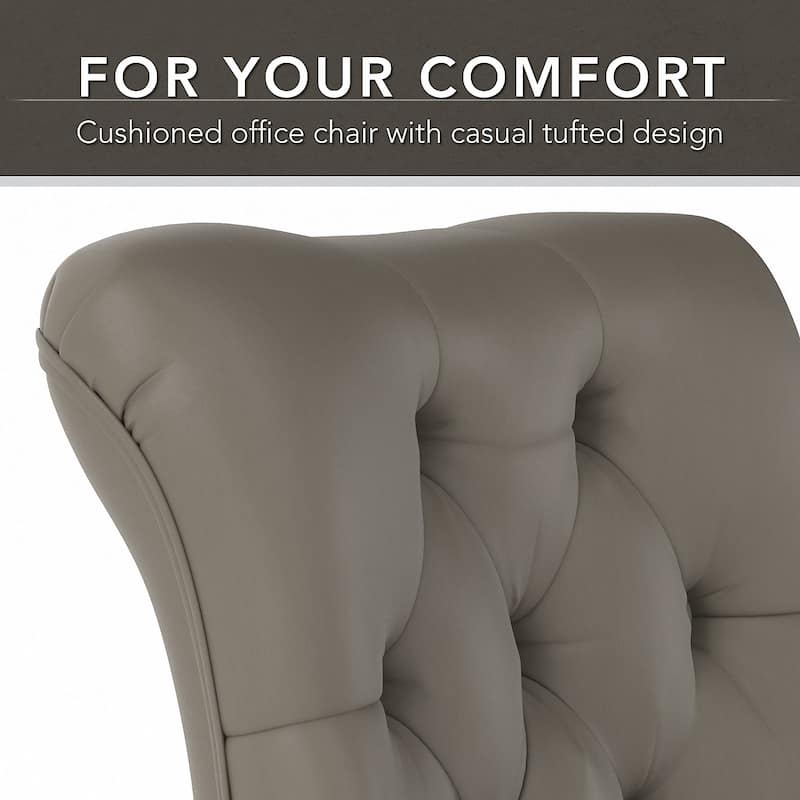 Bush Furniture Fairview Mid Back Tufted Office Chair in Antique White - 22.05"L x 25.79"W x 33.66"H