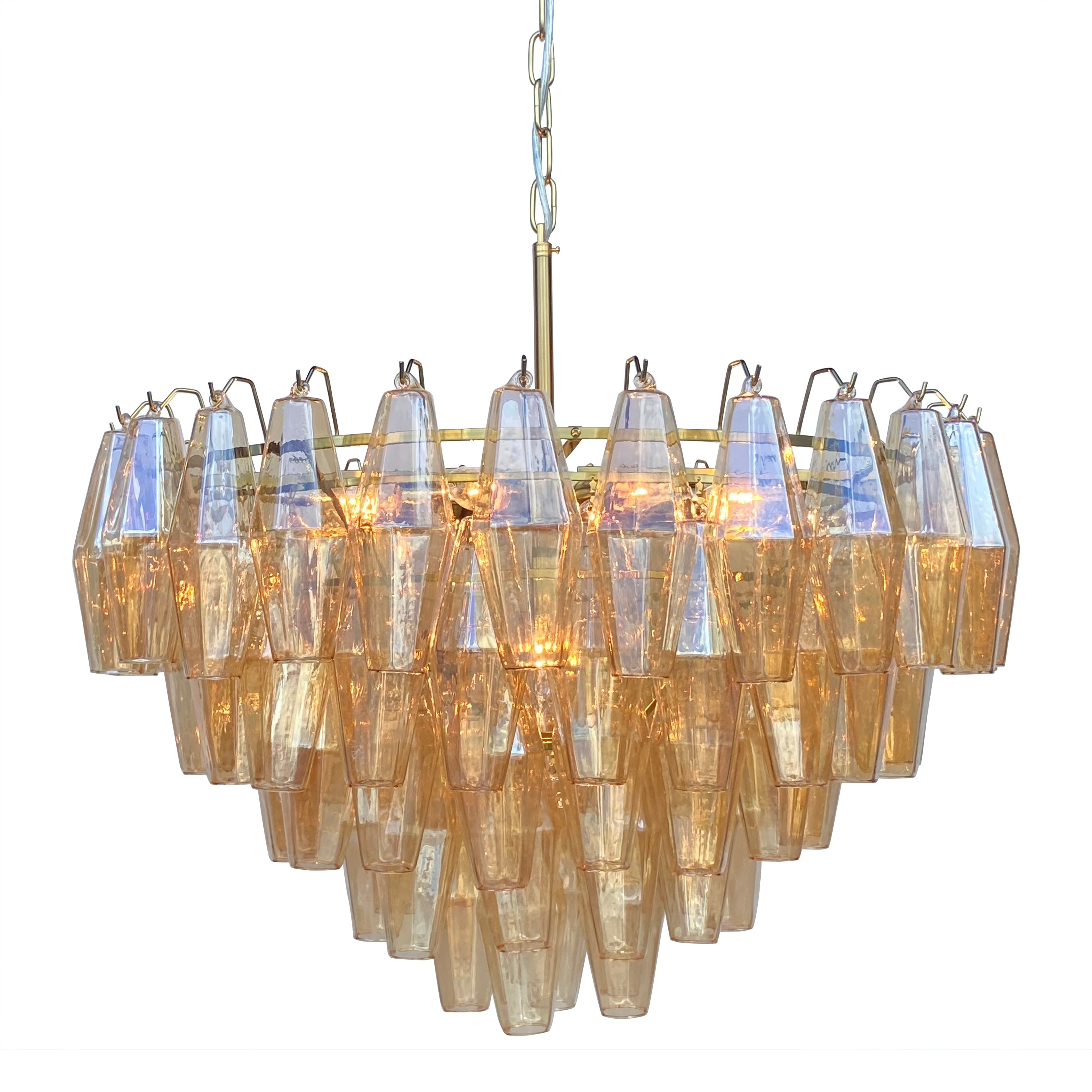 Ciara Champagne Gold Faceted Amber Glass Chandelier Brass On Sale Bed  Bath  Beyond 35399376