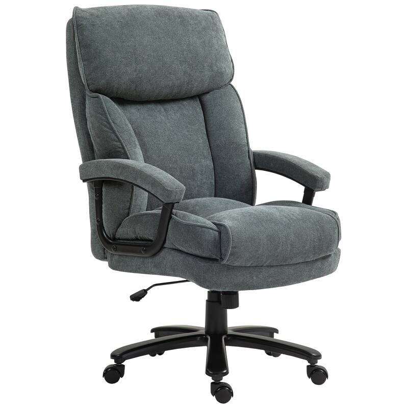 Large Size Office Chair Heavy Duty High Back Office Chair Executive Computer Chair with Swivel Wheels, for Home Office - Grey